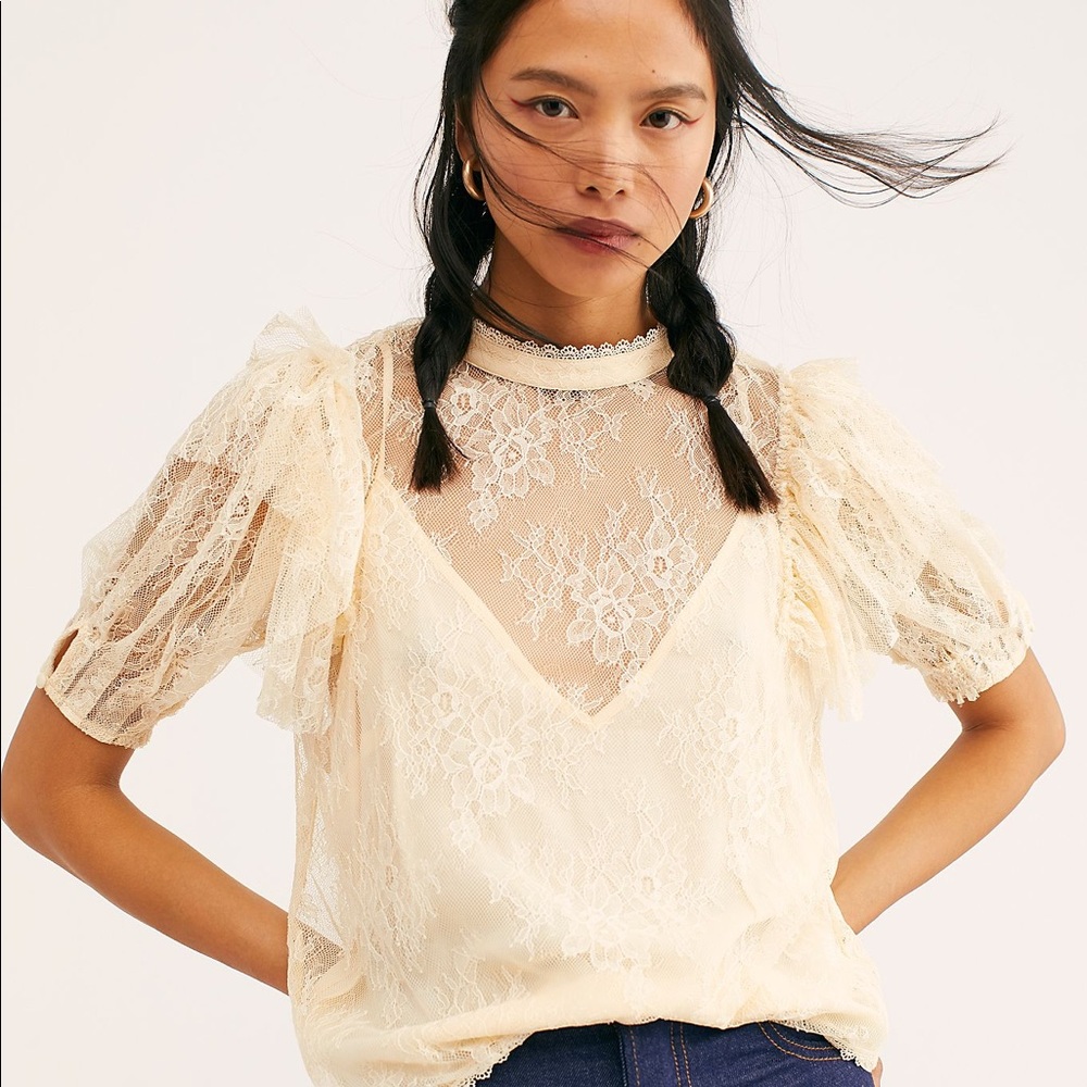 NWT Free People Secret Admirer Blouse Size M